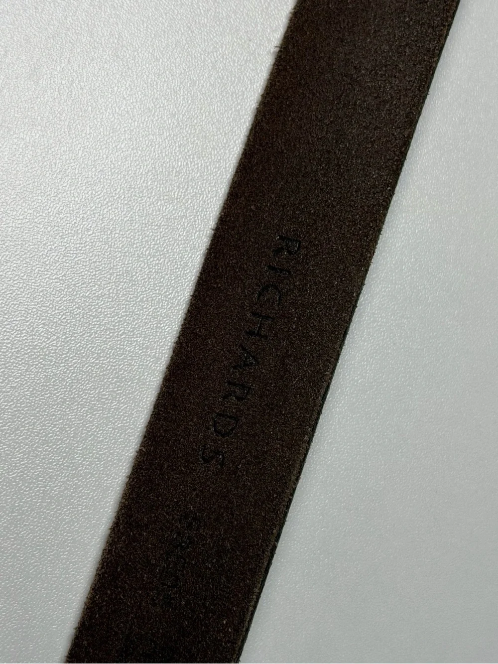 RICHARDS Fine Attire Genuine Leather Made in USA Brown Belt Antique Metal Buckle
